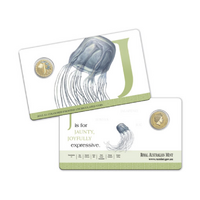 2015 $1 "J" Alphabet Frosted Uncirculated Carded Coin