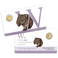 2015 $1 "W" Alphabet Frosted Uncirculated Carded Coin