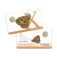 2015 $1 "X" Alphabet Frosted Uncirculated Carded Coin