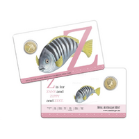 2015 $1 "Z" Alphabet Frosted Uncirculated Carded Coin