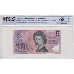 2015 $5 Stevens / Fraser Last Prefix EA15 - PCGS UNC MS68