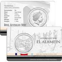 2015 50c Australia At War - El Alamein