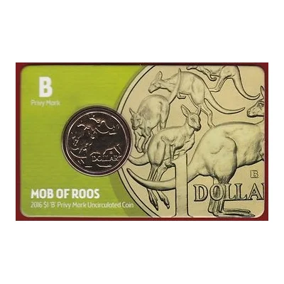 2016 $1 ANDA Brisbane - Mob of Roos 'B' Privy Mark
