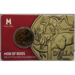 2016 $1 ANDA Melbourne - Mob of Roos 'M' Privy Mark