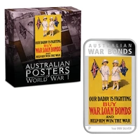 2016 1oz Australian Posters of WWI - War Bonds Silver Proof Coin