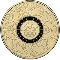 2016 - $2 Olympics Black Coloured Coin