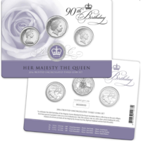2016 - 3 Coin Set 90th Birthday QE2 Fifty Cents