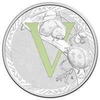 2017 $1 Silver Proof V - Alphabet Series