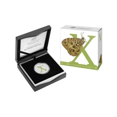 2017 $1 Silver Proof X - Xenica Butterfly Alphabet Series