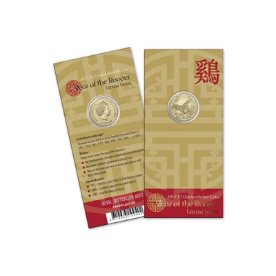 2016 $1 Lunar Series - Year of the Rooster Carded Coin