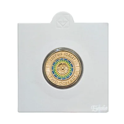 2017 $2 Lest We Forget Mosaic TONED Uncirculated Coin in 2x2