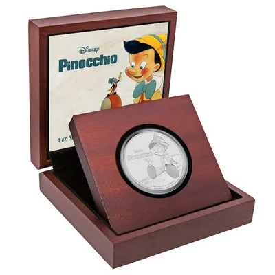 2018 1oz $2 Niue Disney Classics Pinocchio Silver Coin