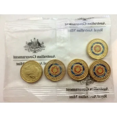 2018 $2 Eternal Flame Games - Coloured Uncirculated Coins in RAM Bag of 5 coins