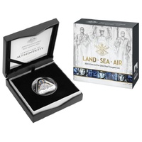 2018 $5 Land, Sea, Air - Coloured Silver Proof Triangular Coin