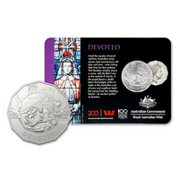 2018 50c Anzac Spirit - Devoted Carded Coin