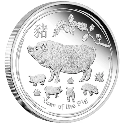 2019 10oz Silver - Lunar Year of the Pig Silver Proof