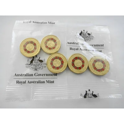 2019 $2 Repatriation - Coloured Unc Coins in RAM Swap Bag of 5 coins