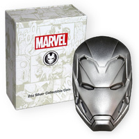 2019 2oz Marvel Comics - Iron Man Silver High Relief Antiqued Coin