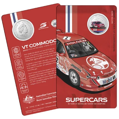 2020 50c 60 Years of Supercars - 2000 Holden VT Commodore - Mark Skaife Presentation Card