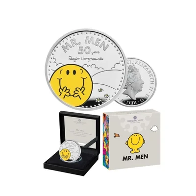 2021 1oz 50th Anniversary of Mr. Men - Mr Happy £2 Silver Proof Coin
