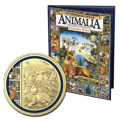 2021 20c Animalia - Special Delux Edition Book with Gold Plated Coloured Coin