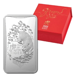 2022 $1 1/2oz Year of the Tiger Silver Ingot Bar