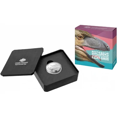 2022 $1 Dinosaurs Down Under C Mintmark Fine Silver Proof Coin