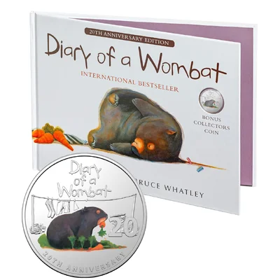 2022 20c Diary of a Wombat - Special Edition Book with Coloured Coin