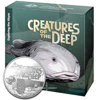 2023 $1 Creatures of the Deep - Blob Fish "C" Mintmark Fine Silver Proof Coin