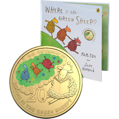 2024 20c Where is the Green Sheep - Special Delux Edition Book with Gold Plated Coloured Coin