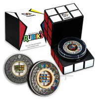 2024 2oz Rubik's Cube Silver Antiqued Coloured Coin