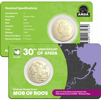 2025 $1 30th Anniversary of ANDA Brisbane Money Expo - Mob of Roos Privy Mark