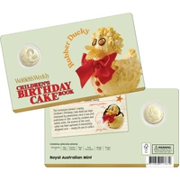 2025 $1 Birthday Cake Rubber Ducky Coin in Card