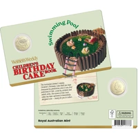 2025 $1 Birthday Cake Swimming Pool Coin in Card