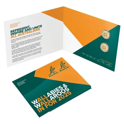 2025 $2 Wallabies / Wallaroos UNC Carded Two-coin Set