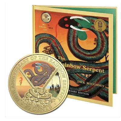 2025 20c Rainbow Serpent - Special Delux Edition Book with Gold Plated Coloured Coin