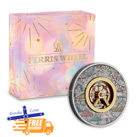 2025 2oz Ferris Wheel Swarovski Silver Antiqued Coloured Coin