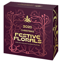 2025 50c Christmas Festive Florals Fine Silver Proof Coin