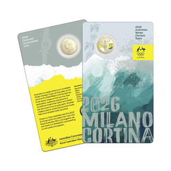 2026 $1 Winter Olympics Coloured Carded Coin