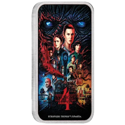 2026 1oz Stranger Things Season 4 Poster - Silver Coloured Rectangular Coin
