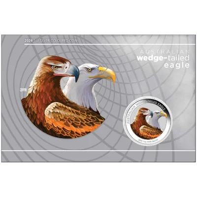2026 1oz Australian Wedge-tailed Eagle Silver Coloured Coin in Card