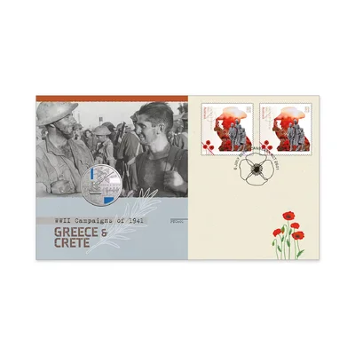 2026 20c 1941 WWII Campaigns: Greece & Crete Privy Mark PNC