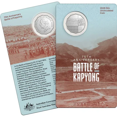 2026 50c Preparing for Peace - Battle Kapyong Carded Coin