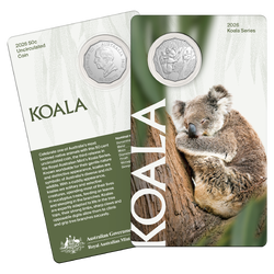 2026 50c Koala Series UNC Carded Coin