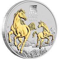 Australian Lunar Series III 2026 Year of the Horse 1oz Silver Gilded Coin
