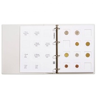2X2 Coin Album, White, with 5  MATRIX Pages & Matching Slipcase