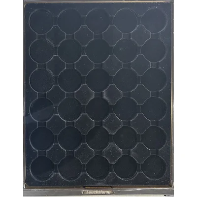 Coin Tray 50c - 30 x 32.5mm compartments - Lighthouse Munzbox MB SmokeDraw/BLACK Tray (MBCAPS32)