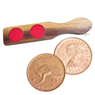 Two-up Wooden Paddle Kip with 2x Pennies - Anzac Day Game Set