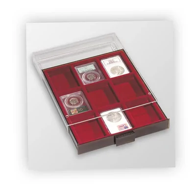 Coin Tray SLAB - 9 x 64mmx86mm compartments - Lighthouse Munzbox MB SmokeDraw/DRedTray (MBXL9USK)