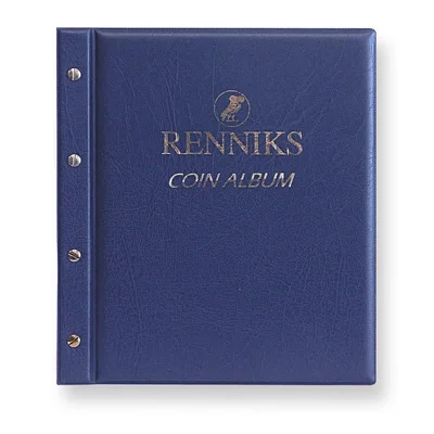Renniks Blue Coin Album with 6 pages - Holds 225 coins